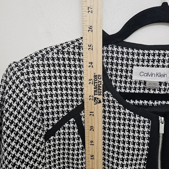 Calvin Klein Elegant Black and White Houndstooth Suit Jacket size 18 - Picture 11 of 12